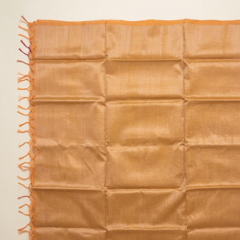 Mustard Gold & Ochre Dual-Tone Mangalagiri Silk Cotton Saree