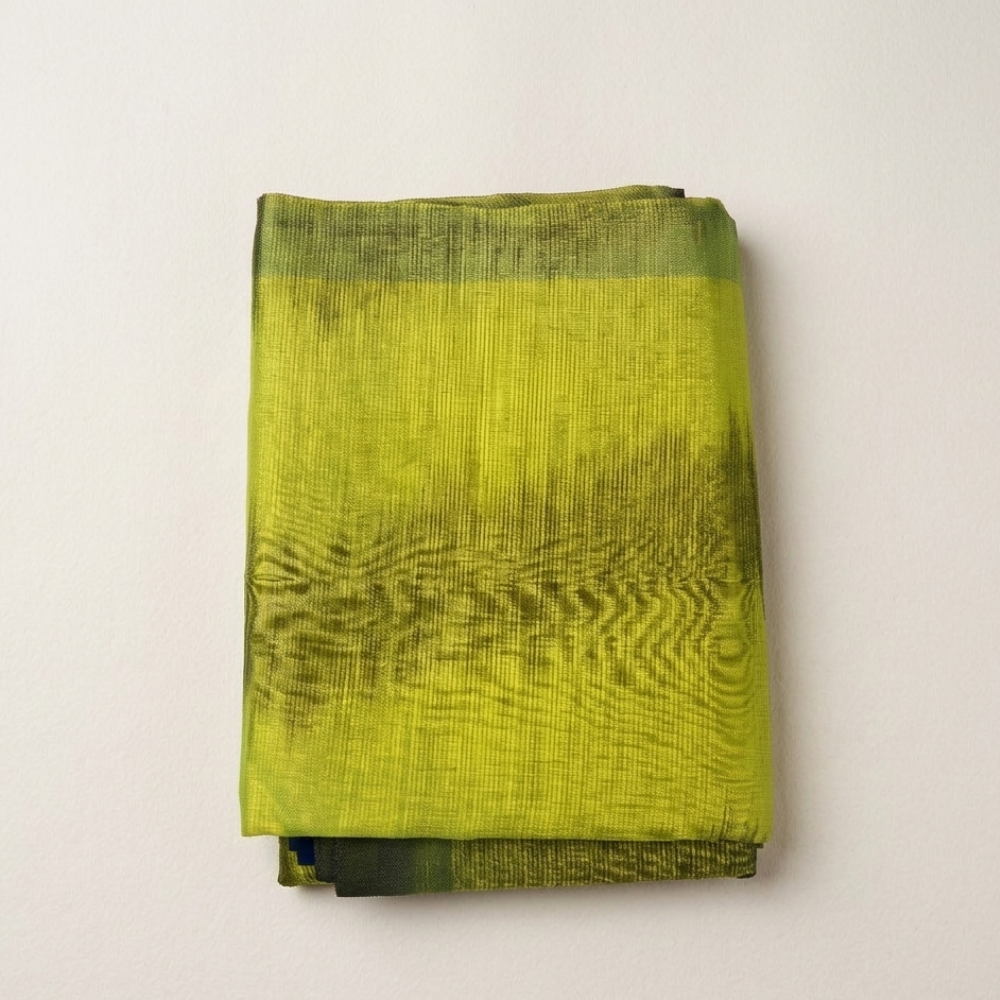 Olive Green Mangalgiri Silk Cotton Dual Colour Saree