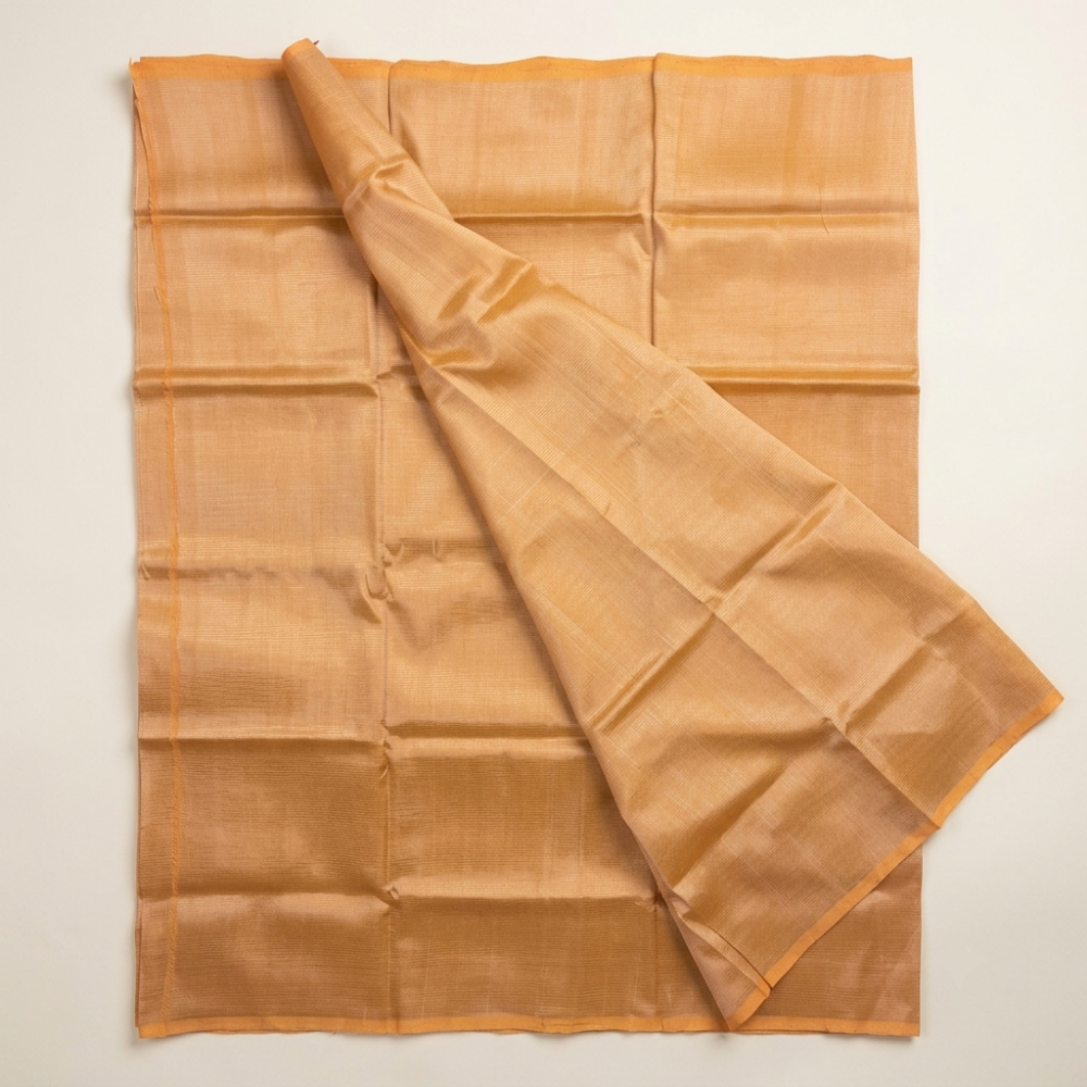 Mustard Gold & Ochre Dual-Tone Mangalagiri Silk Cotton Saree