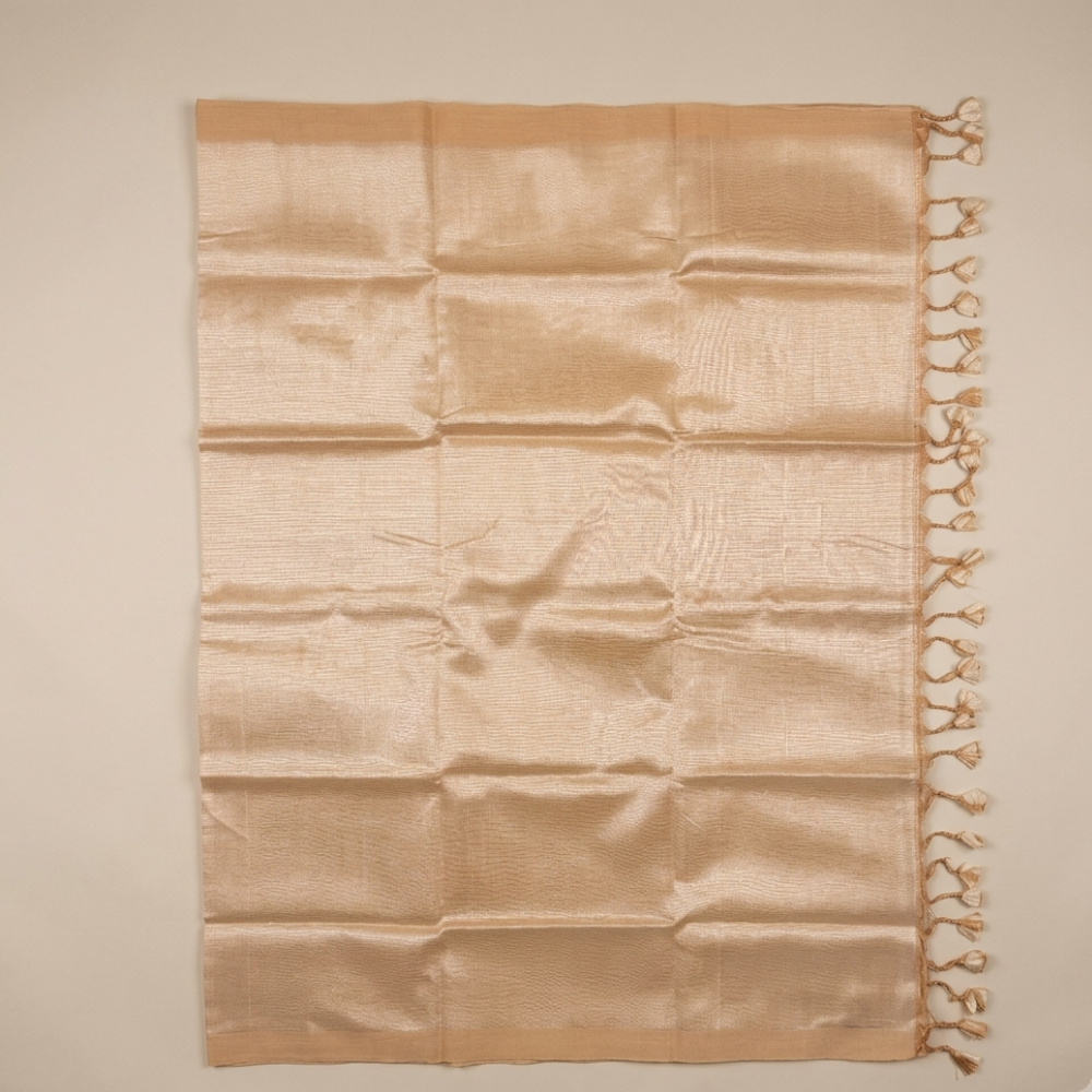 Golden Beige & Off-White Dual-Tone Mangalagiri Silk Cotton Saree