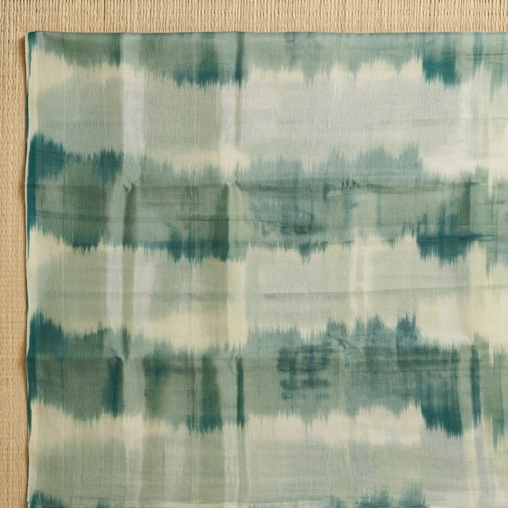 Mint Green & Deep Teal Dual-Tone Mangalagiri Silk Cotton Saree