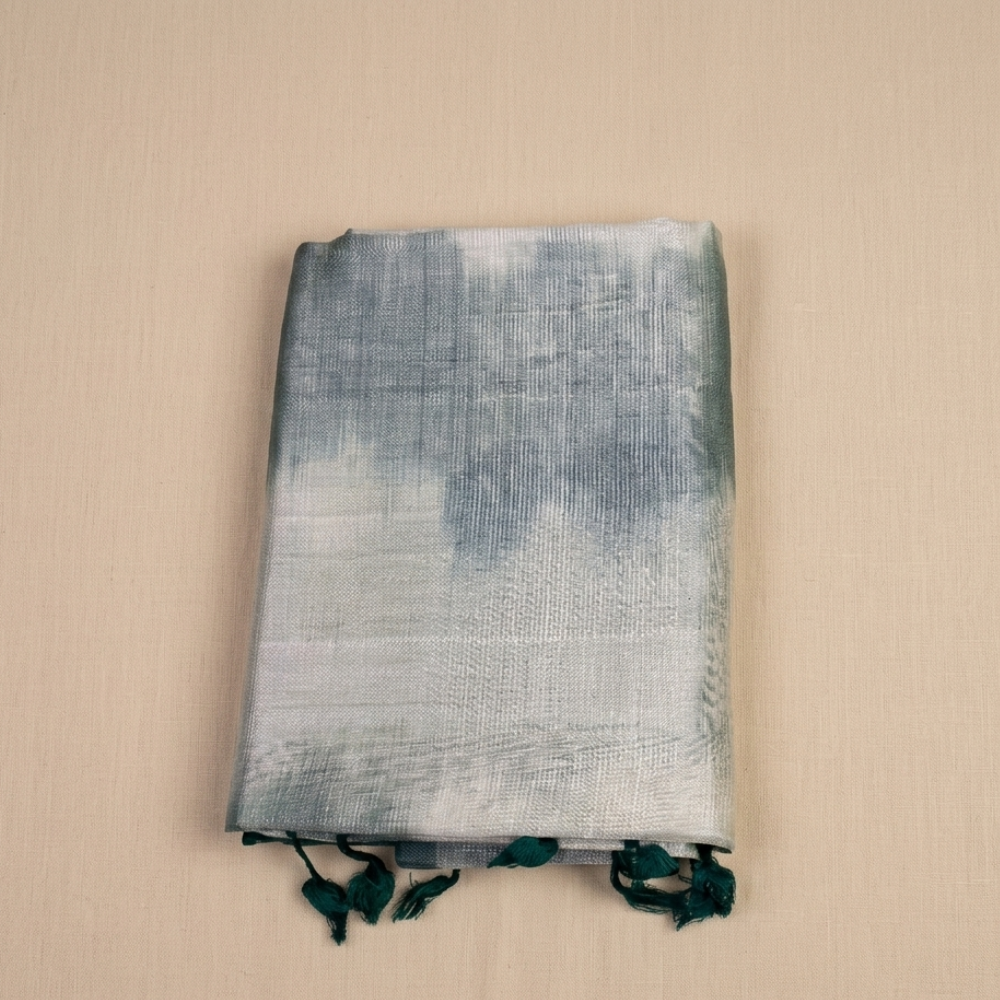 Mint Green & Deep Teal Dual-Tone Mangalagiri Silk Cotton Saree