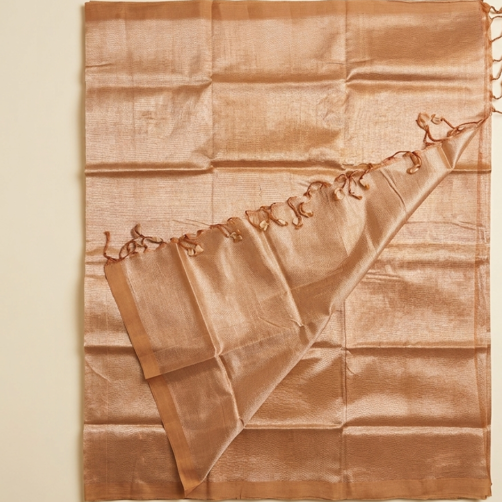 Golden Beige & Off-White Dual-Tone Mangalagiri Silk Cotton Saree